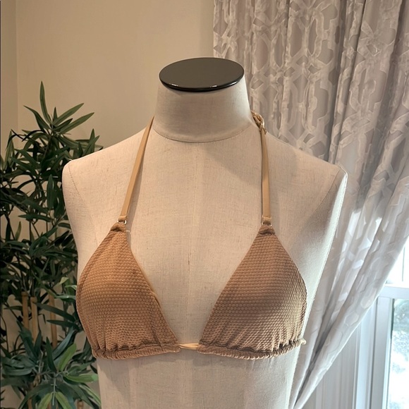 Slate Swim S top Tan Halter Bikini Top - Picture 1 of 2